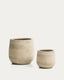 Tival set of 2 beige cement-effect planters Ø 50cm/Ø 34cm