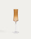 Auri amber champagne glass with relief, 15 cl