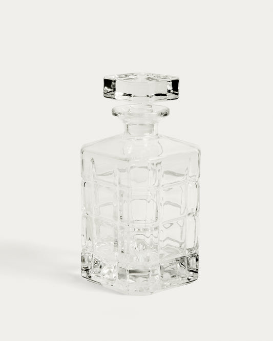 Talara bottle made from clear carved glass 80 cl