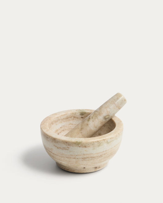 Nolvet beige marble pestle and mortar