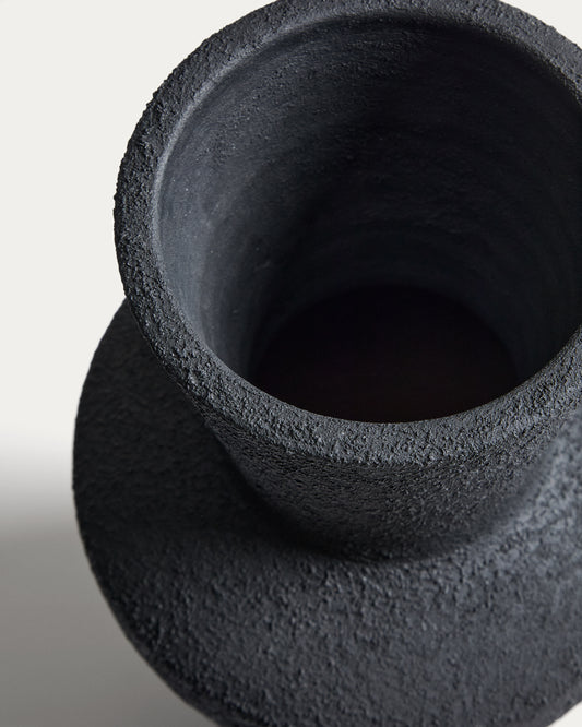 Nerun black terracotta vase 46 cm