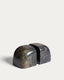 Benine dark green marble bookends