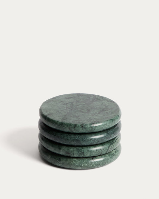 Odar set of 4 green marble coasters