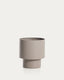 Mash round metal planter in taupe Ø28