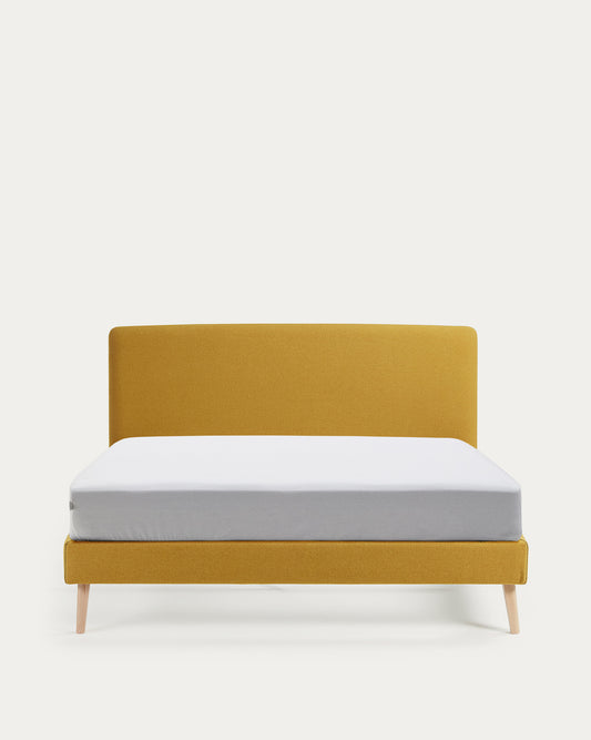 Dyla bed cover in mustard for a 160 x 200 cm mattress