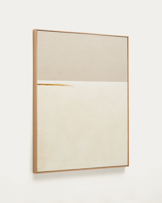 Salin abstract painting with a horizontal linen stripe 80 x 100 cm