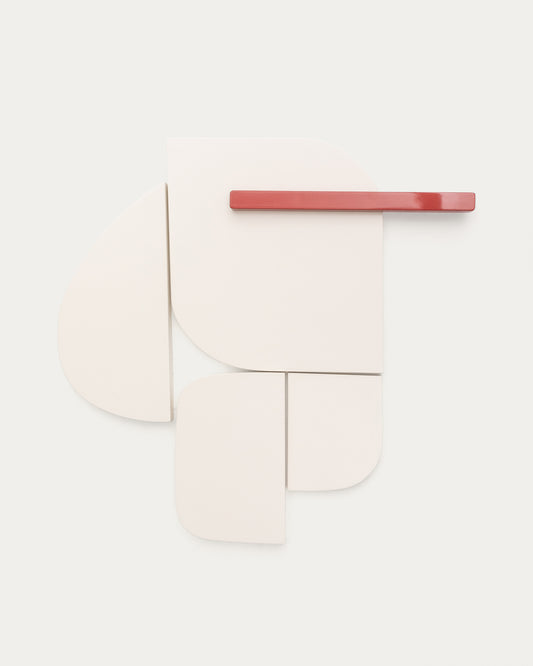 Danei white and red wall panel, 65 x 60 cm