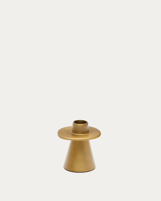 Aiko small gold-coloured aluminium candle holder