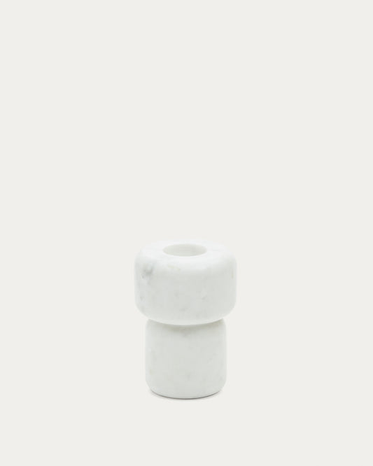 Signe small, white marble candlestick, 12 cm