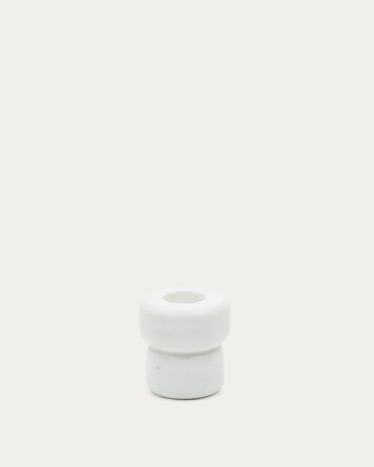 Signe small, white marble candlestick, 8 cm