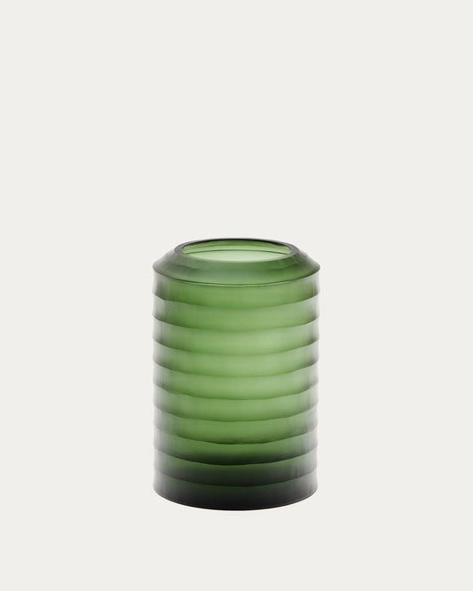 Bunce green, recycled-glass vase, 25 cm