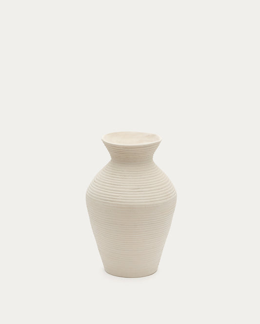 Pria white, papier mâché vase, 51 cm