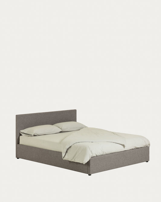 Nahiri grey lift-up storage bed for a 160 x 200 cm mattress