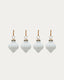 Irlo set of 4 Christmas baubles made of white recycled glass, Ø 8 cm