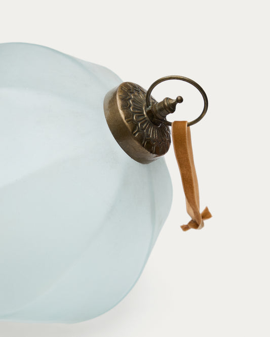 Talve Christmas bauble made of white recycled glass, Ø 20 cm