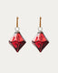 Argin set of 2 hanging ornaments made of red recycled glass, 10 cm