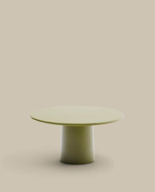 Albanella coffee table in cement with glossy green finish Ø85cm