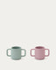 Lili set of two cups in pink and turquoise silicone