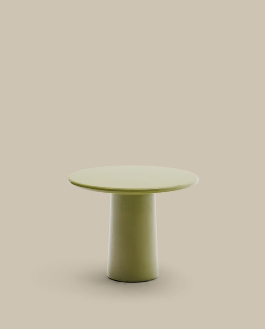 Albanella coffee table in cement with glossy green finish Ø65cm