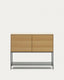 Vedrana 2 door sideboard in oak veneer with steel legs, 98 x 80 cm