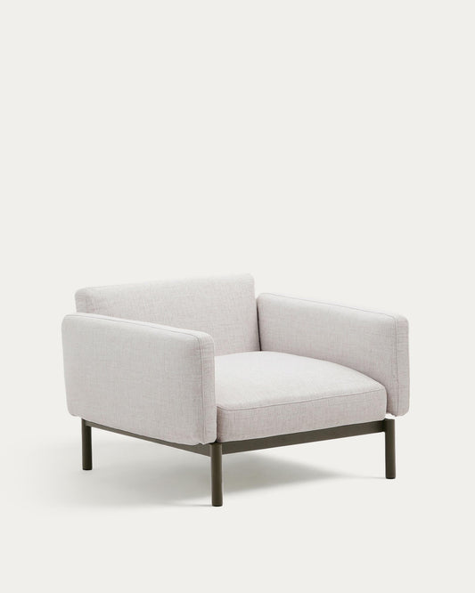 Sorells outdoor modular armchair in aluminium with green finish
