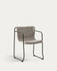 Maurina stackable chair in green galvanised steel and ecru and grey rope cord