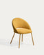 Bonali chair in mustard chenille with mustard metal legs FSC Mix Credit