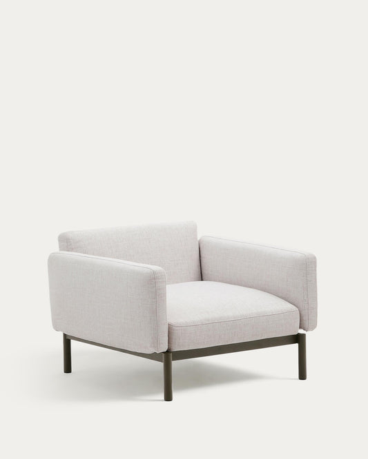 Sorells outdoor modular armchair in aluminium with green finish