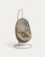 Hanging armchair with light grey Florina brown feet