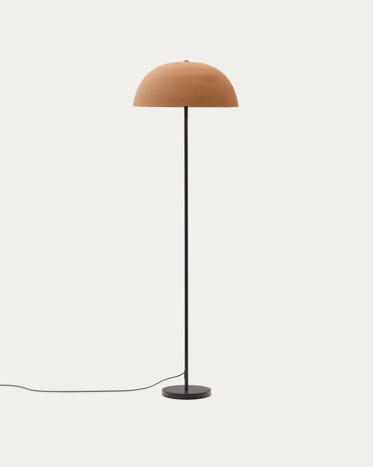 Nibla black metal floor lamp with terracotta effect shade