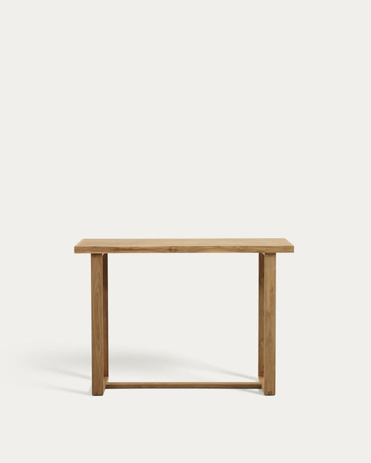 Canadell 100% outdoor solid recycled teak bar table, 140 x 70 cm