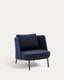 Sedalis outdoor armchair in aluminium and blue rope cord