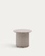 Sedalis outdoor side table in aluminium and taupe rope cord Ø50cm