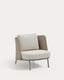 Sedalis outdoor armchair in aluminium and taupe rope cord