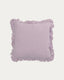 Nacha cotton and linen cushion cover in mauve, 45 x 45 cm