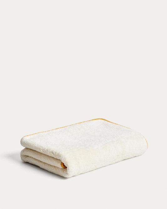 Sedora 100% cotton towel with yellow contrast detail 100 x 150cm