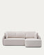 Laira 3-seater sofa bed with right chaise longue in ecru chenille 246cm FSC Mix Credit
