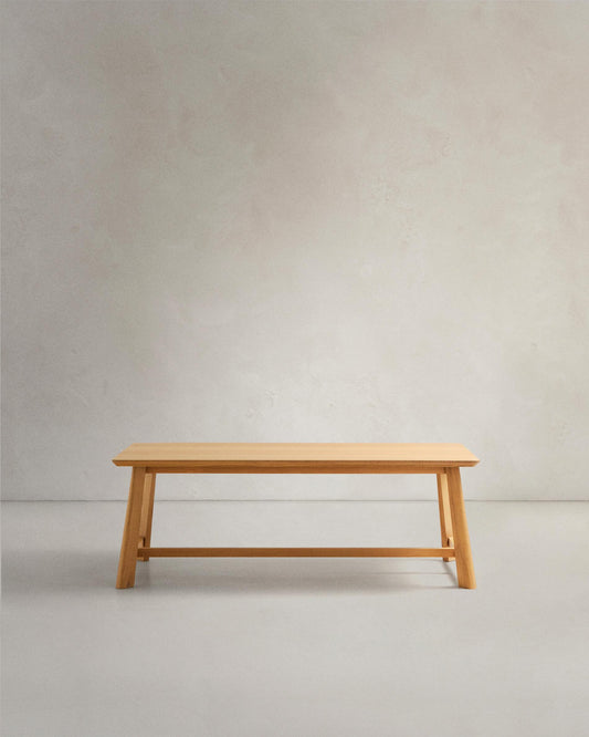 Idun table made of veneer and solid oak wood with natural tone finish FSC Mix Credit 220x100cm