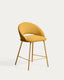 Bonali stool in mustard chenille with mustard metal legs FSC Mix Credit 65cm