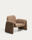 Melvia chocolate brown chenille armchair
