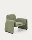 Melvia green chenille armchair