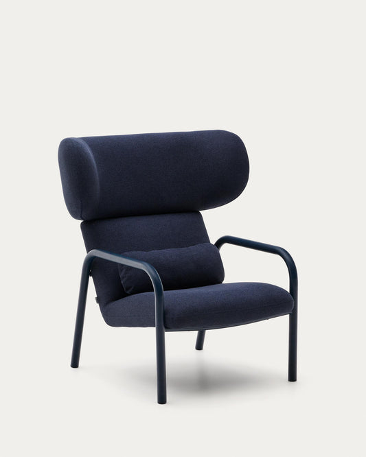 Inari armchair in blue with blue painted steel finish FSC Mix Credit