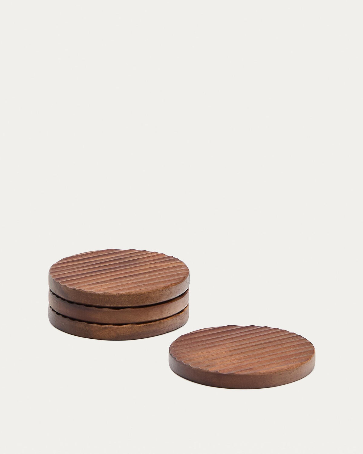 Rommu set of 4 coasters made of acacia wood FSC 100% – Kave Home Malta