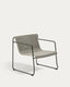 Maurina stackable armchair in green galvanised steel and ecru and grey rope cord