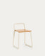 Tinn ash veneer chair with a beige metal structure