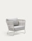 Saconca outdoor armchair in rope cord and grey galvanised steel