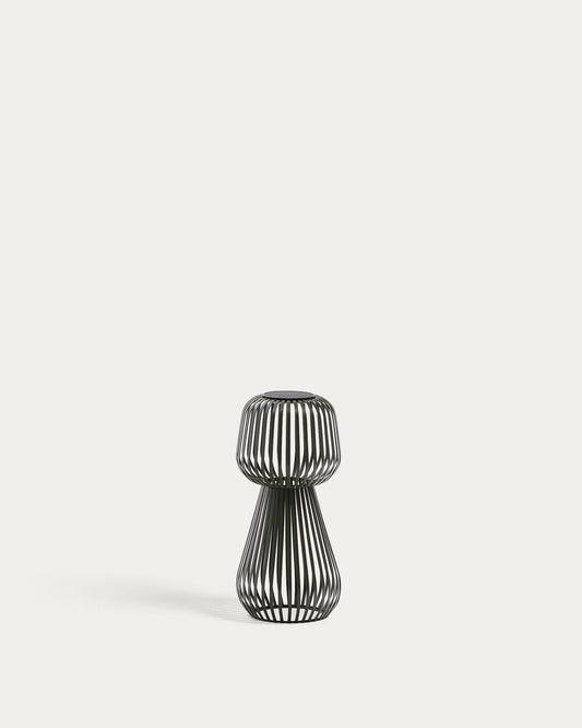Reiba green metal solar table lamp