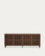 Beyla sideboard with 4 doors in ash veneer and solid ash wood with walnut-tone finish 180 x 71.5 cm FSC 100%