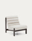 Magira armchair in white bouclé and solid oak wood with a dark finish