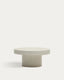 Aiguablava round coffee table in white cement, Ø 90 cm
